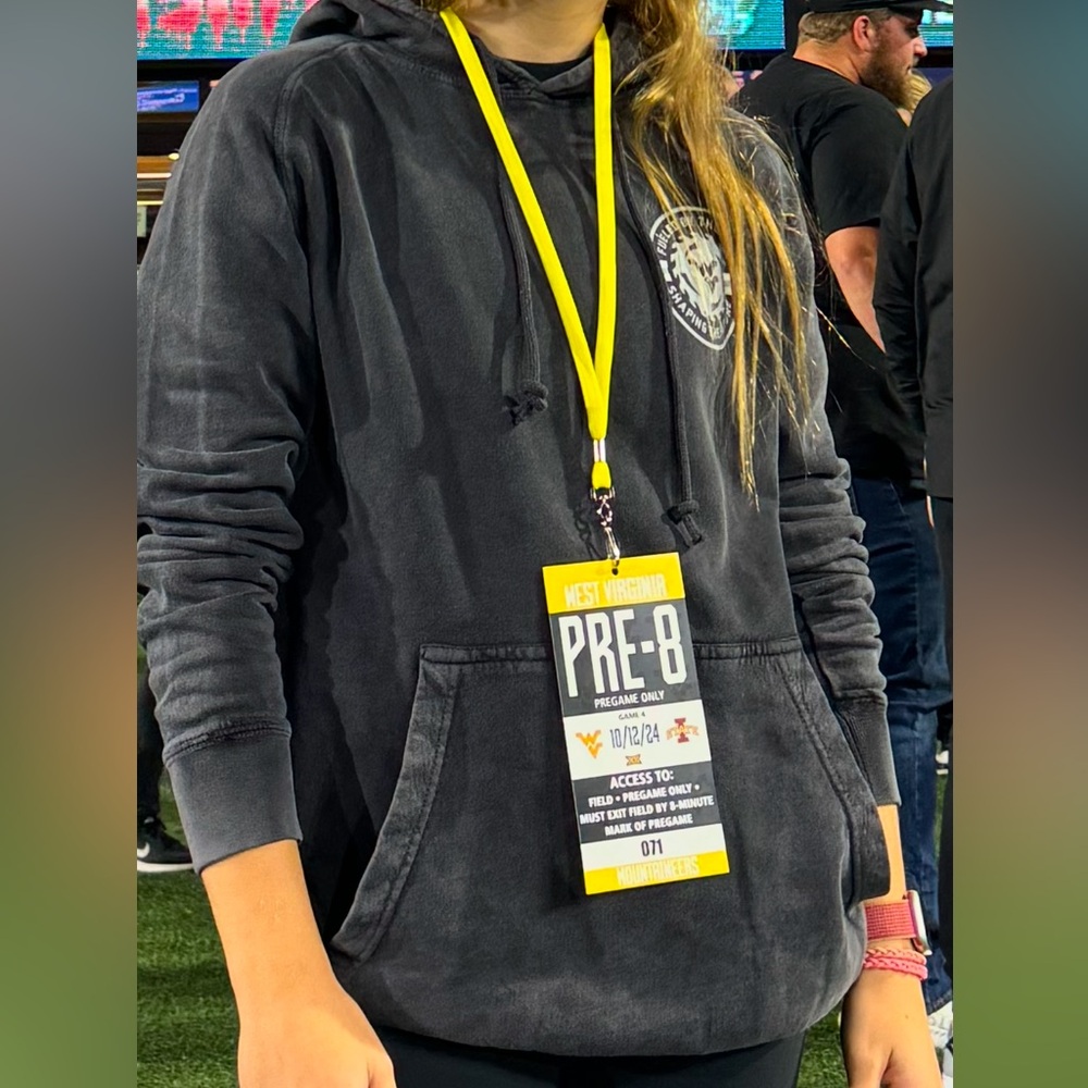 WVU Built on Bravery hoodie. Worn at the Coal Mining Game! - Picture 2 of 5